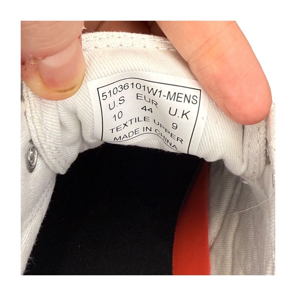 Levi's Anikin Men's Sneakers Sz 10 White Canvas Athletic Tennis Shoes 51036101W1 - Picture 6 of 7